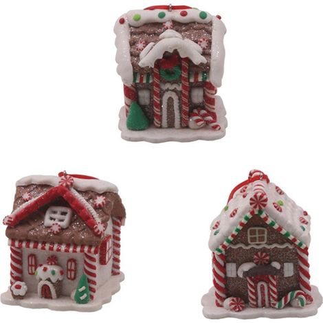 de Noël petites maisons suspendues au sapin pendentifs en