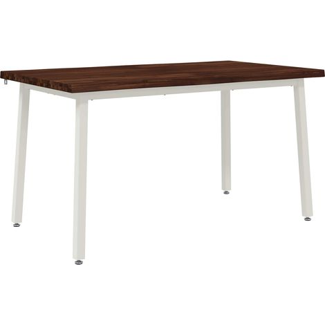 120 x 90 x 75 cm Solid Acacia Wood Dark Brown and White vidaXL