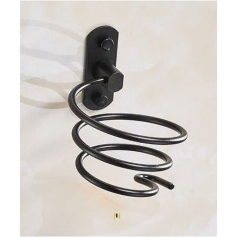 Hair Dryer Holder Wall Mounted Aluminum Hair Dryer Stand Cable Organizer for Kitchen Bathroom Bathroom Accessories (1/5)