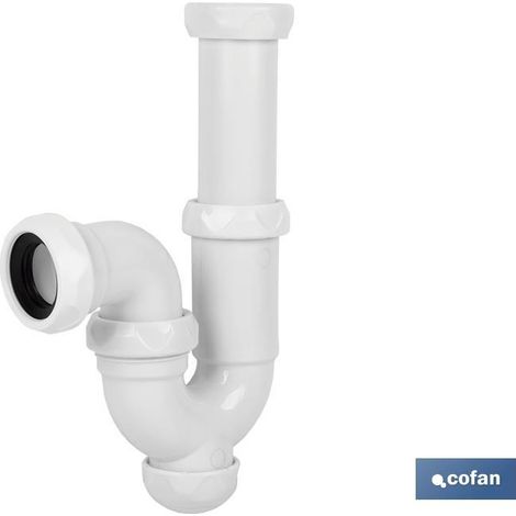 sifón curvo con salida ø32-40 y válvula lavabo bidé 1 1/2 x 70 (1/5)