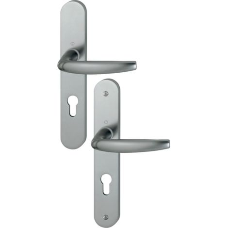 Türset breite Platte Atlanta HOPPE 1530/300M Edelstahloptik F9 - Schlüssel i - Entr.70 Dicke 68/77 - 2834674