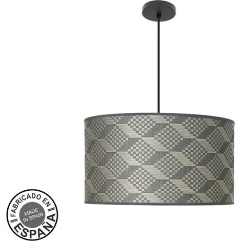 Colgante Moda 3xe27 Negro/tetris Gris Regx50x50cm C/difusor