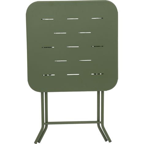 Ensemble bistro pliable 3 pièces en acier vert avec finition Ecoating pour extérieur et intérieur (1/5)