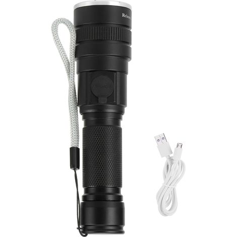 Linterna USB - 1500 Lm - 4 Modos - Enfoque Telescópico - LED XHP50 - Recargable - Para Exterior Acampada Emergencias - Unidad (1/5)