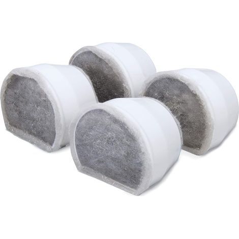 Replacement Carbon Filter for Drinkwell Avalon and Pagoda Ceramic Pet Water Fountains, 7.5 – 3.7 – 1.8 Liters, Stream/Seaside, Natural and Safe Material, Pack of 4 (1/5)