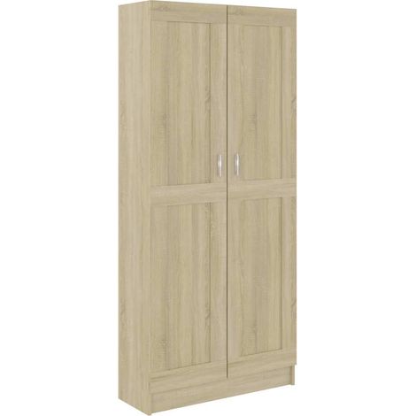 vidaXL Book Cabinet Sonoma Oak 82,5x30,5x185,5 cm Engineered Wood