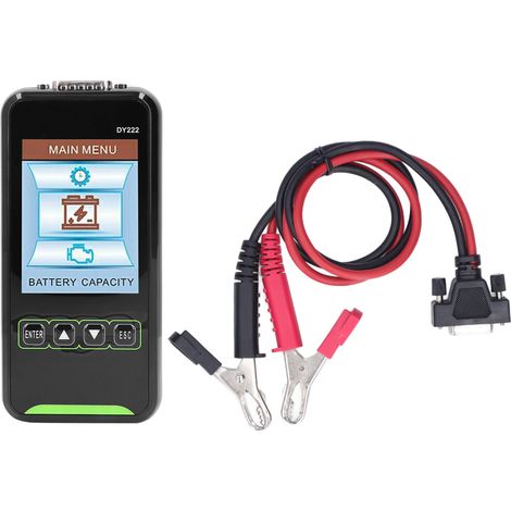 Testeur de batterie automobile 3,2 pouces, 12 V/24 V, écran LCD, affichage numérique, analyseur automobile en plastique haute précision. (1/5)