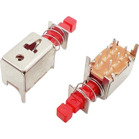 Interrupteur à clé droit A03 PS-22F à double rangée de 6 broches, alimentation à clé 6 broches 22F03/04/05/062 x poignée rouge 6 broches 22F03