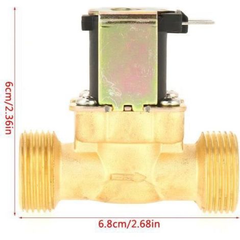 Electrovanne - G3/4 - 12 V DC - Normalement Fermée - Laiton - Pression Max 0 8 MPa - Température 0 à 55 °C - 1 Pièce (1/4)