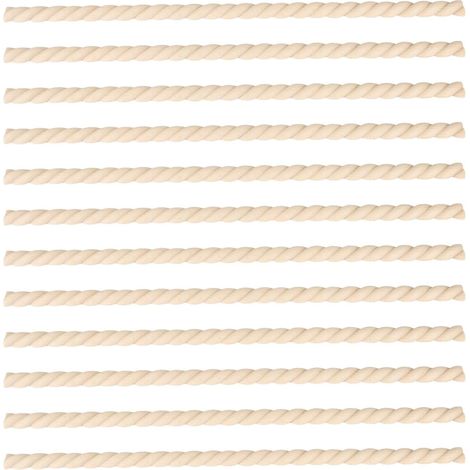 12pcs Moulures en Bois Brut, 40x1,7x0,8cm Moulures Décoratives 3D en Bois pour Bricolage Miroir Armoire Fenêtre Porte mur Décoration Intérieure (Style Torsadé) (1/5)