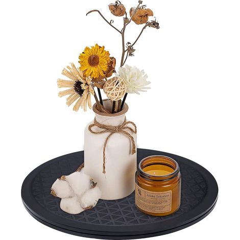 Lazy Susan Roulette rotative antidérapante 30 cm Support pivotant à 360° pour modélisme de base, plantes en pot, TV, moniteurs, peintures artisanales (1 pièce) (1/5)