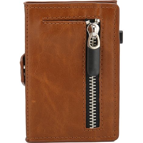 Portefeuille Antivol Mode Mince Blindage Dégaussage Carte Crédit Porte-Cartes Sac Apricot (1/5)