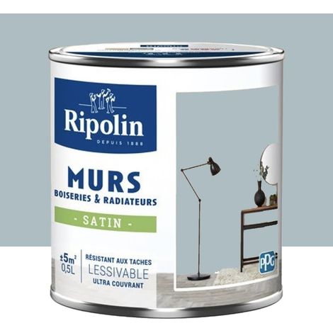 Peinture Murs, Boiseries, Radiateurs RIPOLIN Satin Bleu cupcake 0,5 L (1/3)