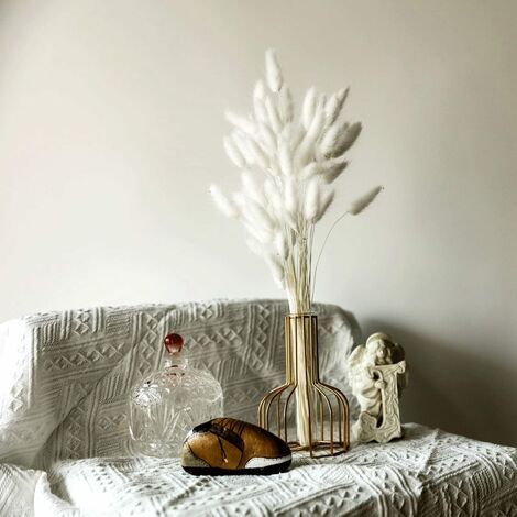 Lot de 50 - Fleurs Séchées Naturelles Herbe De Pampa - D'Herbe Queue De Lapin Bouquet De Fleurs Pour Chambre À Coucher Intérieur La Décoration (1/5)