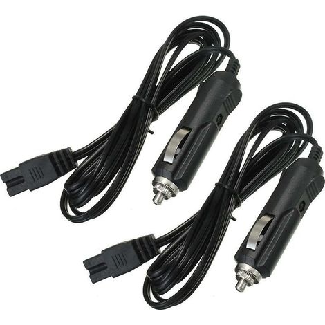 2m 12V Car Cooler Charger Cable – 2-Pin Cigarette Lighter Plug – ABS Material – Compatible with Coolers (1/4)