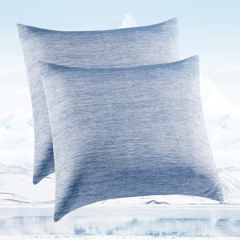 Ahlsen 2-teiliger Kühlkissenbezug, doppelseitiges Design und versteckter Reißverschluss, weicher und atmungsaktiver Kissenbezug 45x45 blau