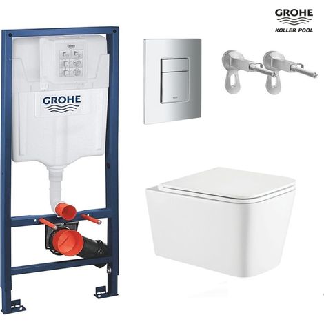 Bastidor empotrado GROHE pack cisterna y pulsador cromo brillo con inodoro suspendido Trend Vortex Koller Pool