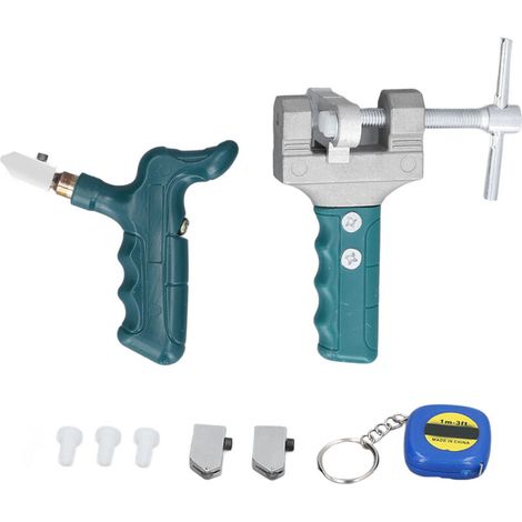 Coupe-Carreaux de Verre, Lame en Carbure, Kit D'outils de Coupe Portable avec Têtes de Coupe de Rechange, Pieds en Nylon, Mètre Ruban pour Carreaux de Mur et de Sol (1/5)