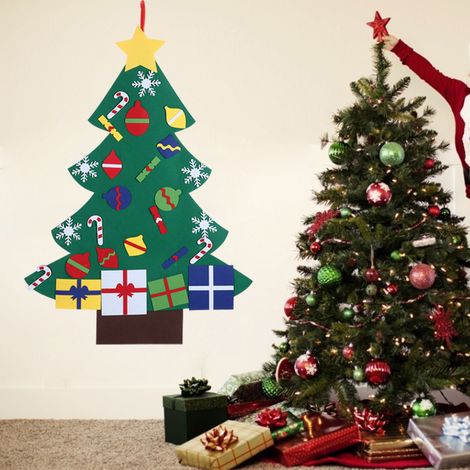 Kit de sapin de Noël en feutrine à faire soi-même, décorations de Noël à suspendre au mur, cadeaux pour enfants, articles de fête - Type B (1/5)