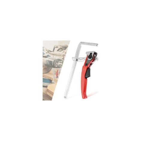 Morsetto a leva: morsetto interamente in acciaio con capacità di 160 mm e profondità di gola di 60 mm, morsetto a sgancio rapido, per il fissaggio di guide di vari produttori - Crezuo