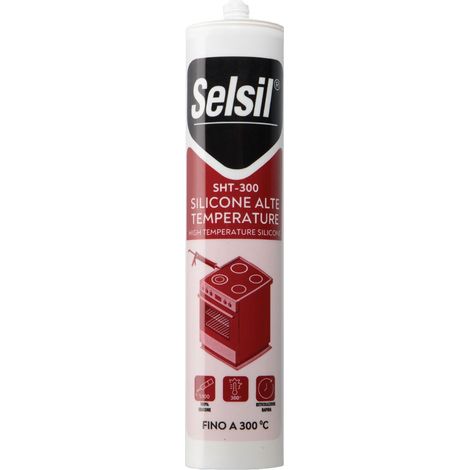 SILICONE ACETICO ALTA TEMPERATURA 'SNH' rosso ml 310 - (ral 3024)