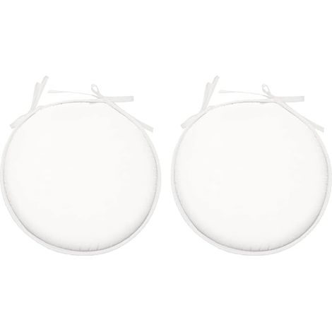 Set of 2 round chair cushions ø40 cm white polyester Nelson model