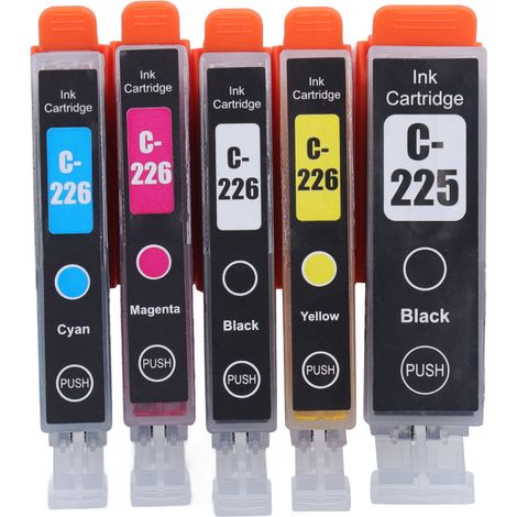Cartouche d'encre couleur lisse, boîtier ABS, remplacement pour PIXMA IX6520 IP4820 IP4920, 5 teintes : noir, cyan, magenta, jaune (1/5)