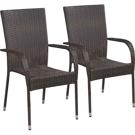 Maison Exclusive - 3-tlg. Garten-Essgruppe Poly Rattan Braun (1/5)
