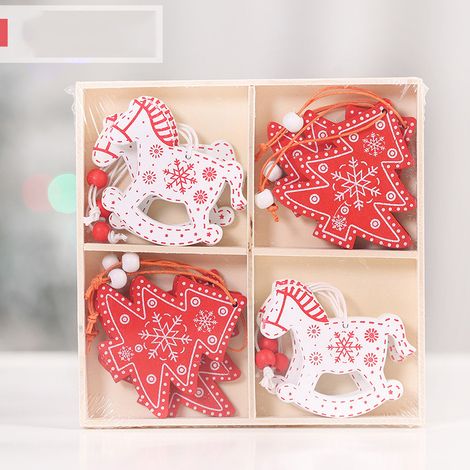 MINKUROW 12pcs Decorazioni Natalizie In Legno,Ciondolo Albero Di Natale In Legno,Albero Di Natale In Legno Appeso,Ornamenti Per Albero Di Natale In Legno,Ciondolo Albero Di Natale In Legno Decorazione (1/3)
