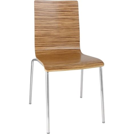 Bolero Zebrano-Sedia a Sdraio Schienale Quadrato, Confezione da 4, Metallo Legno, unità (1/4)
