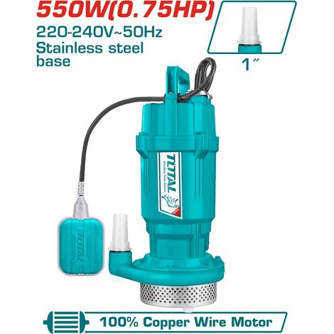 Pompa sommersa per acque chiare 550W con 0,75HP di potenza