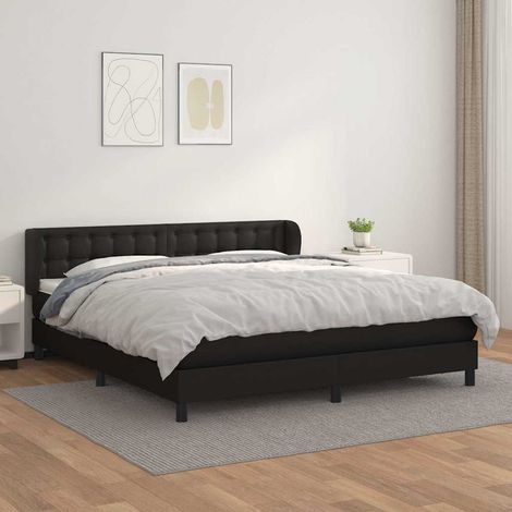 Sommier à lattes de lit avec matelas Noir 160x200 cm (1/5)