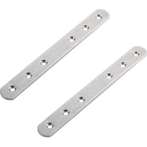 Set of 2 Flat Joint Plates 175 x 20cm Stainless Steel for Repairing Wood and Metal Furniture MUMU (1/4)