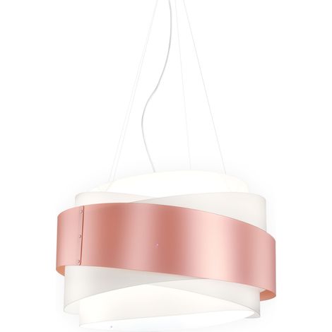 Lampadario Moderno Bea Polilux ® Pink Metal E Metallo Cromo 5 Luci E27 D80Cm (1/2)