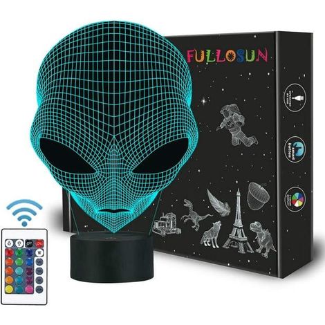 Veilleuse 3D pour enfants, motif martien et lampe LED à projection, veilleuse extraterrestre pour chambre d'enfant, décoration intérieure, cadeau idéal pour Noël ou un anniversaire, avec télécommande (1/5)