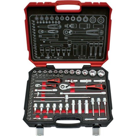 Coffret de douilles 1/4+1/2" 62 pièces FORTIS