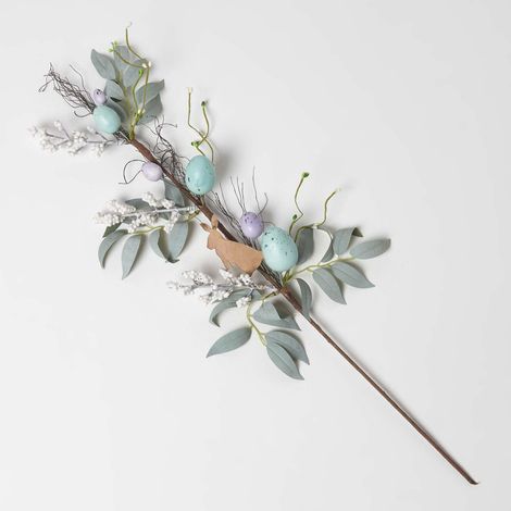 HOMESCAPES Easter Bunny and Artificial Foliage Stem