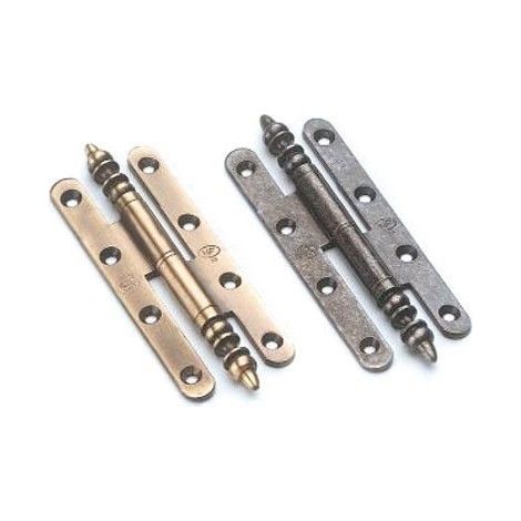 Paumelle standard pour menuiserie bois rustique N1/3 - Hauteur totale : 140 mm - Largeur totale : 55 mm - Sens : gauche - BROS