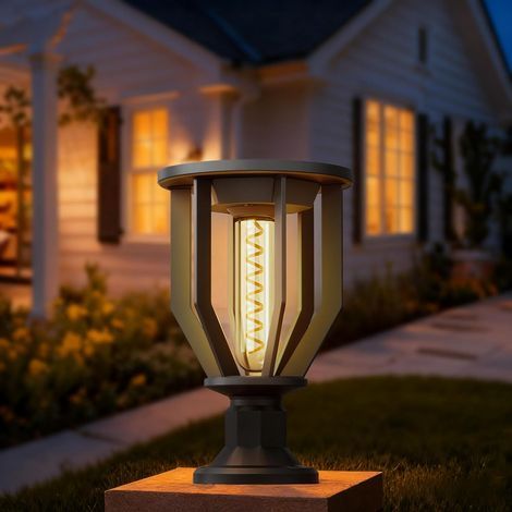 Lampadaires solaires pour jardin – Lanterne solaire étanche avec batterie de 2000 mAh, du crépuscule à l'aube, blanc chaud 2200 K, lumière d'extérieur pour allée, portail, clôture et terrasse, design (1/5)