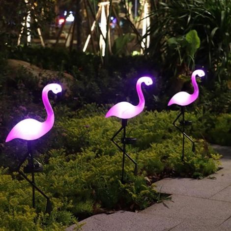 Lampes de jardin - SONEW - Flamants Roses - LED Solaire - Etanches - Décoration Extérieure (1/4)