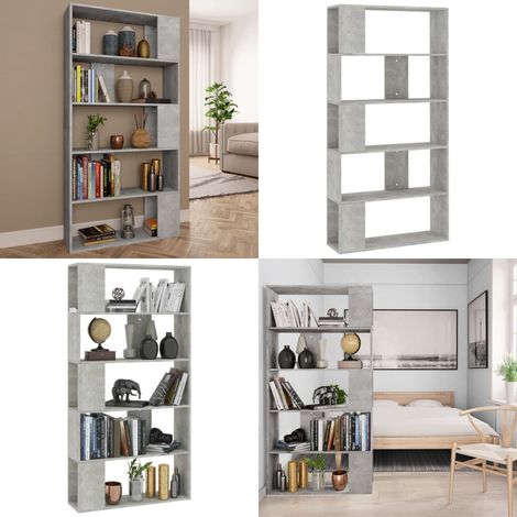 Libreria/Divisorio Grigio Cemento 80x24x159cm Legno Ingegnerizzato - Libreria in legno ingegnerizzato - Divisorio per corridoio