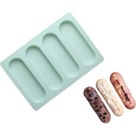 Moule à Pain pour Hot-Dog, Moule à Pain pour Hot-Dog en Silicone, Moule à Pain Antiadhésif, Mini Plaque de Cuisson Rectangulaire (1/5)