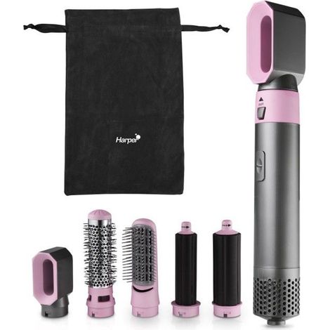 Harper - Brosse Soufflante 5-en-1 - 3 Débit D'air - Séchage Et Coiffage - Avec Trousse De Transport (1/5)