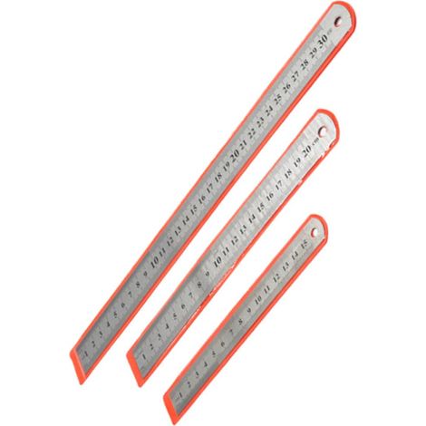 Règle en acier inoxydable double face ERINGOGO (lot de 3) (1/5)