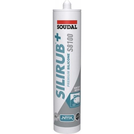 Mastic silicone Silirub+ S8100 Soudal - 300 ml - Gris