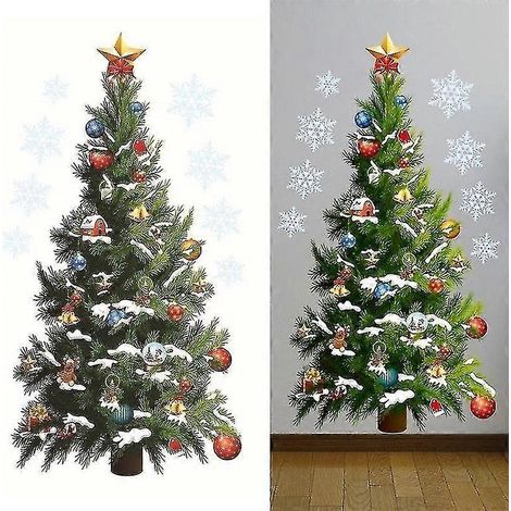 Sapin de Noël Sticker Mural Amovible Décor Fenêtre Maison Art Murale Autocollant Festif (1/5)