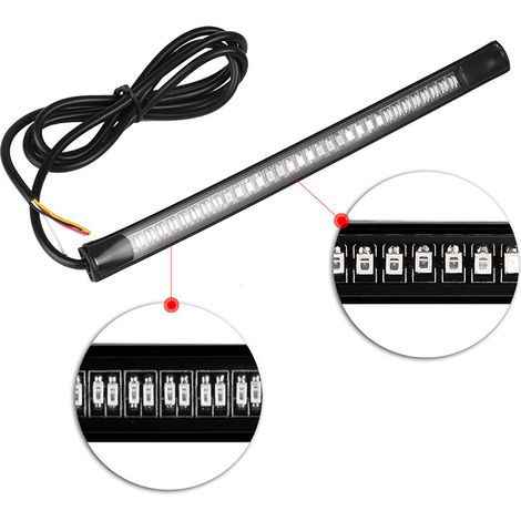 1 pieza, 48 luces LED de freno para motocicleta, coche, bicicleta, luces de señal de giro, tira de luces de 12 V (1/5)