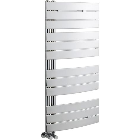 Heated Towel Rail with Curved Panels - 1147 BTU - 1080mm x 550mm - Chrome