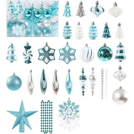 Kit completo de decoración navideña en un solo paquete, XU, regalo reutilizable para decorar el árbol de Navidad - KZQ (1/4)