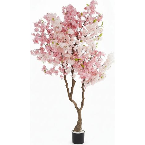 Cerisier Artificiel Fleuri Rose 190 cm en Pot - Arbre Décoratif (1/5)